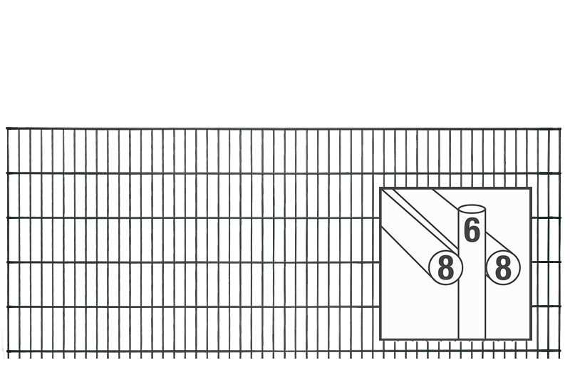 twin-wire mesh MAX | hot-dip galvanized DIN EN1461 | mesh size 50/200 mm